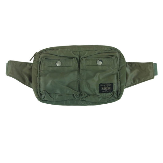 PORTER ポーター タンカー ウエストバッグ ウエストポーチ ボディバッグ 日本製 モスグリーン系【中古】