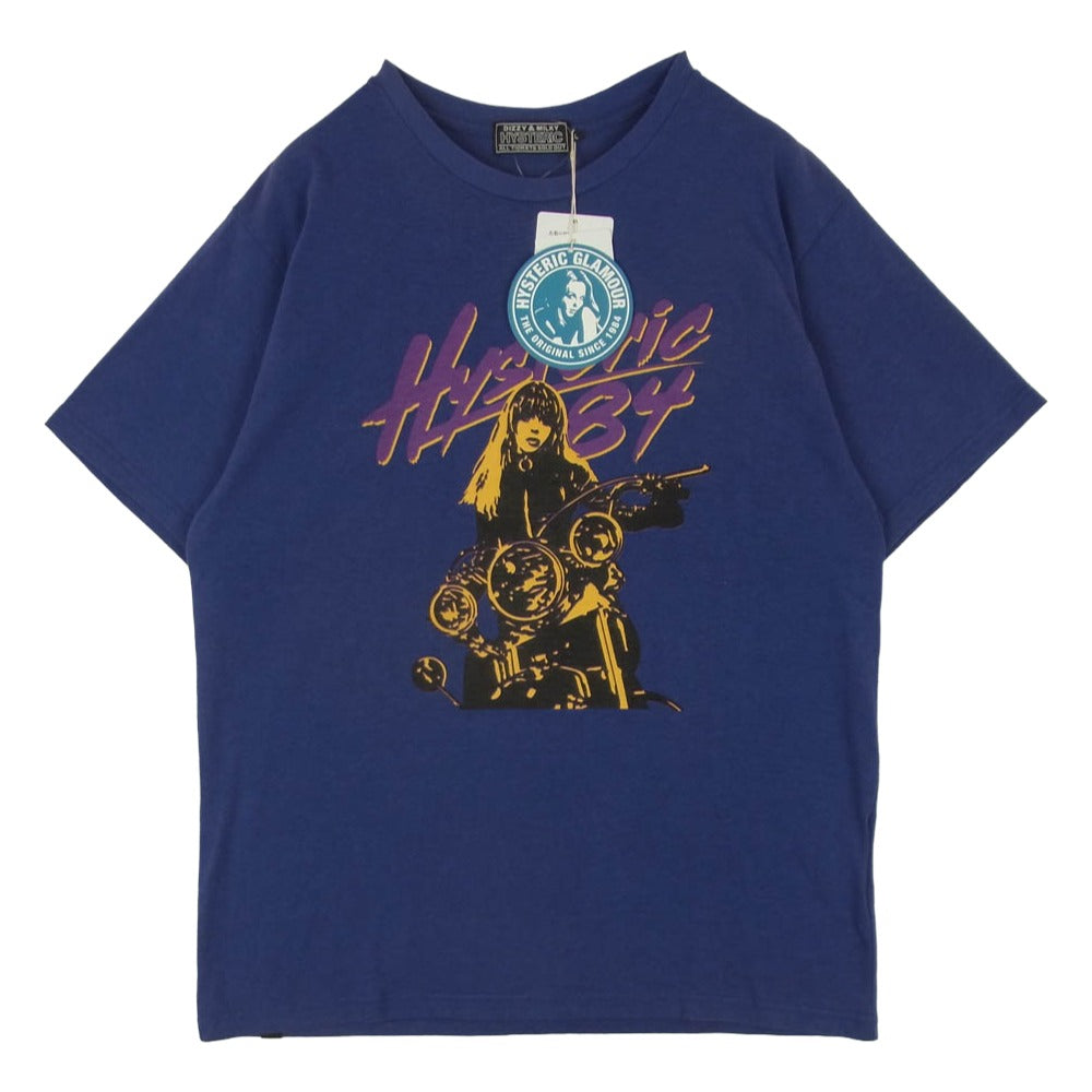 HYSTERIC GLAMOUR ヒステリックグラマー 25SS 02251CT22 LET’S GO CRAZY レッツゴークレイジー プリント 半袖 Tシャツ パープル系 L【中古】