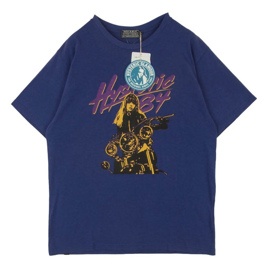 HYSTERIC GLAMOUR ヒステリックグラマー 25SS 02251CT22 LET’S GO CRAZY レッツゴークレイジー プリント 半袖 Tシャツ パープル系 L【中古】