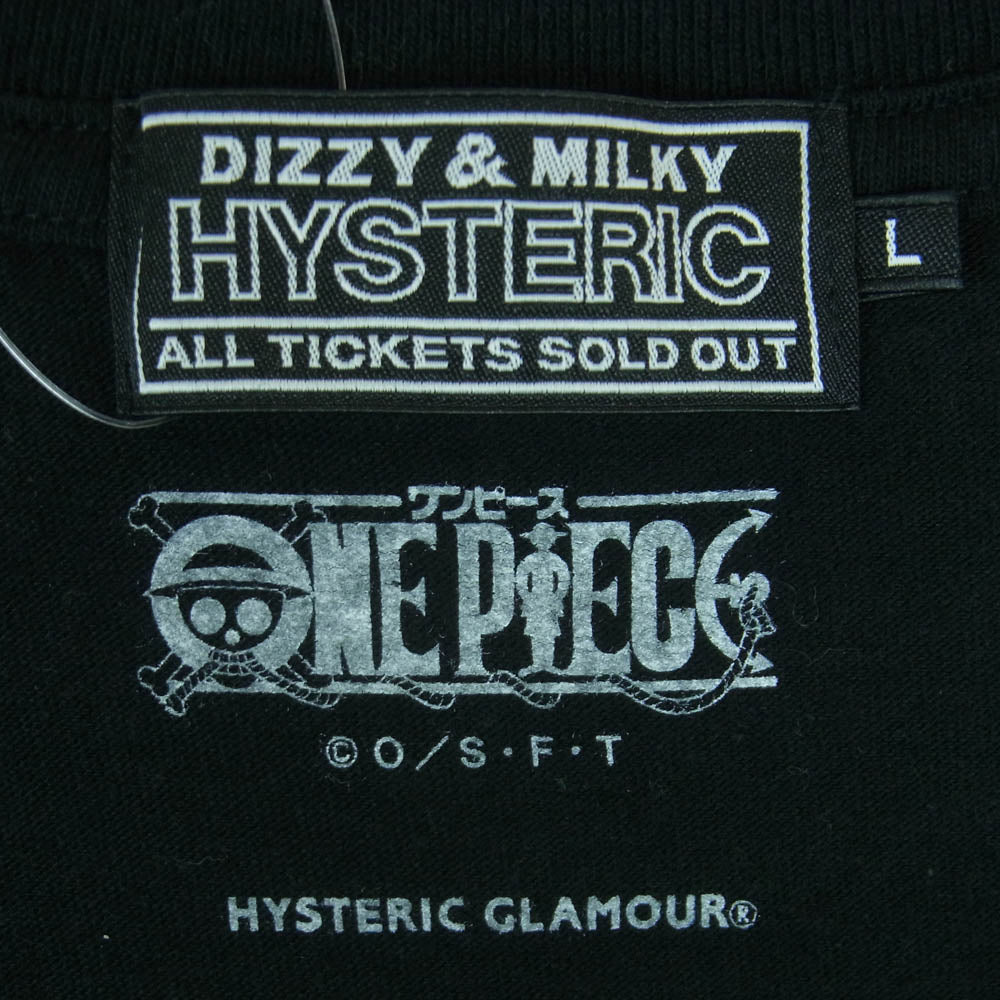 HYSTERIC GLAMOUR ヒステリックグラマー 25AW 02253CT15 ONE PIECE Nami FLYING V T-Shirt ワンピース ナミ プリント 半袖 Tシャツ ブラック系 L【中古】