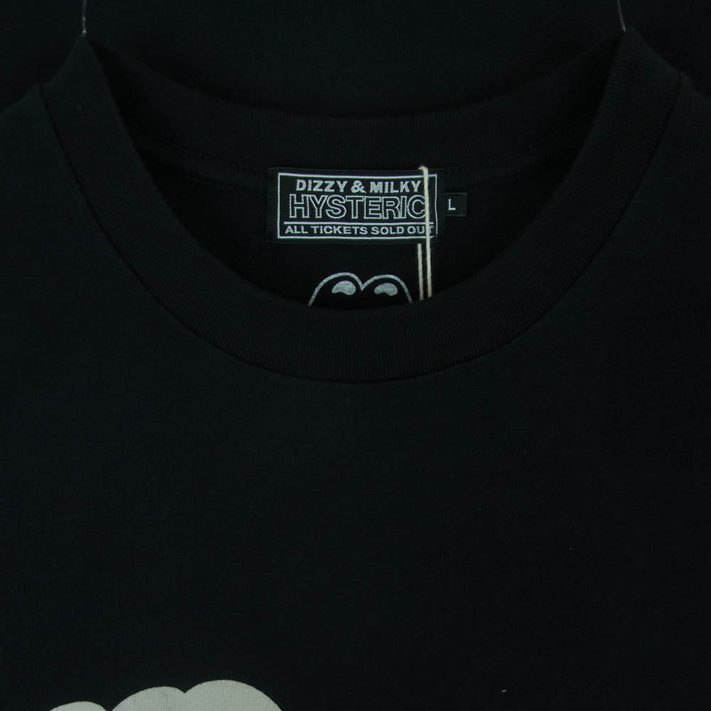 HYSTERIC GLAMOUR ヒステリックグラマー 25AW 02253CT10 THE ROLLING STONES TOUNGE DINOSAUR リップ＆タン ディノサウルス 半袖 Tシャツ ブラック系 L【新古品】【未使用】【中古】