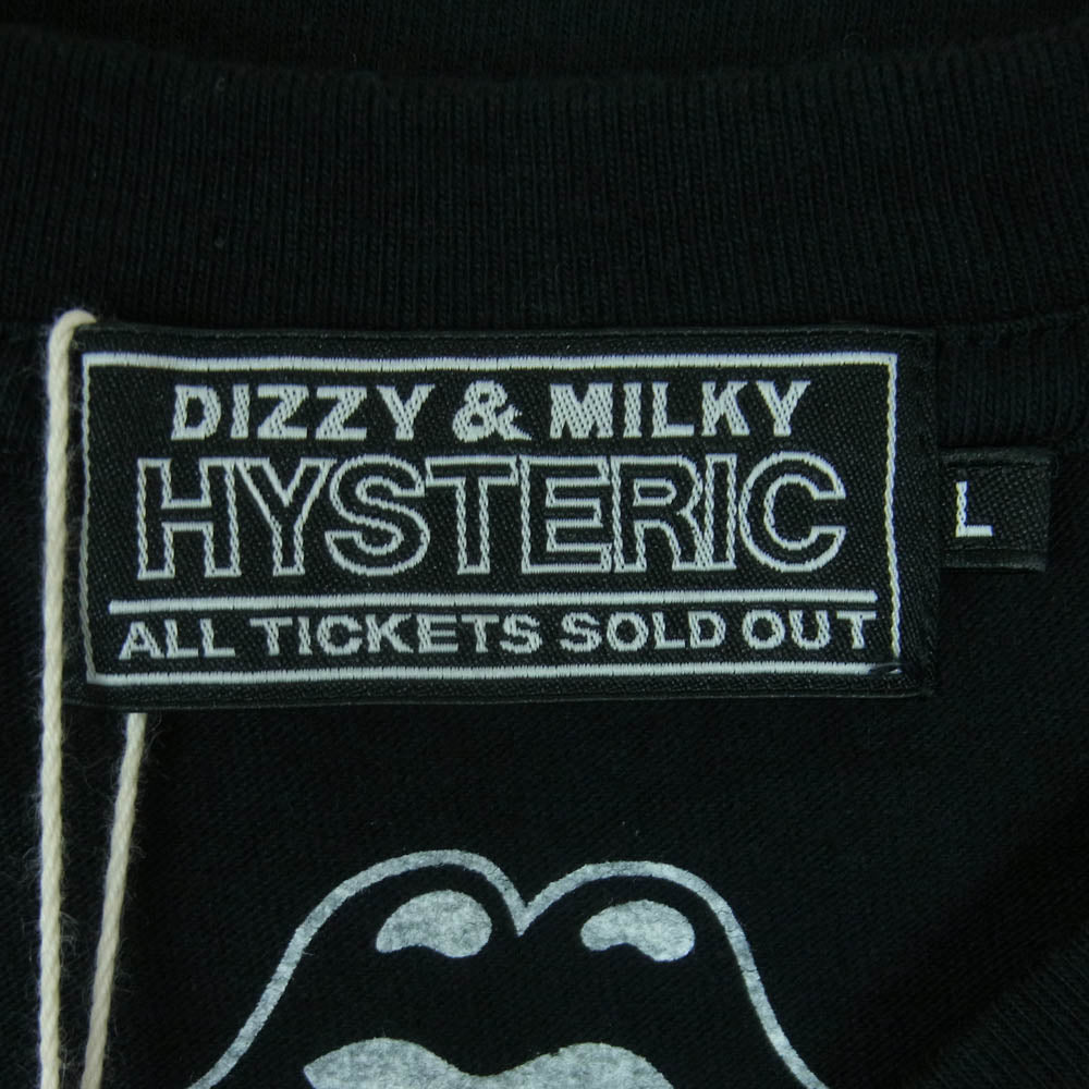 HYSTERIC GLAMOUR ヒステリックグラマー 25AW 02253CT10 THE ROLLING STONES TOUNGE DINOSAUR リップ＆タン ディノサウルス 半袖 Tシャツ ブラック系 L【新古品】【未使用】【中古】