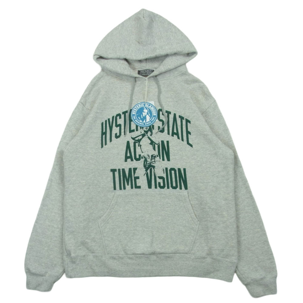 HYSTERIC GLAMOUR ヒステリックグラマー 25AW 02253CF06 ACTION TIME VISION アクションタイムビジョン プルオーバー パーカー フーディー ライトグレー系 L【中古】