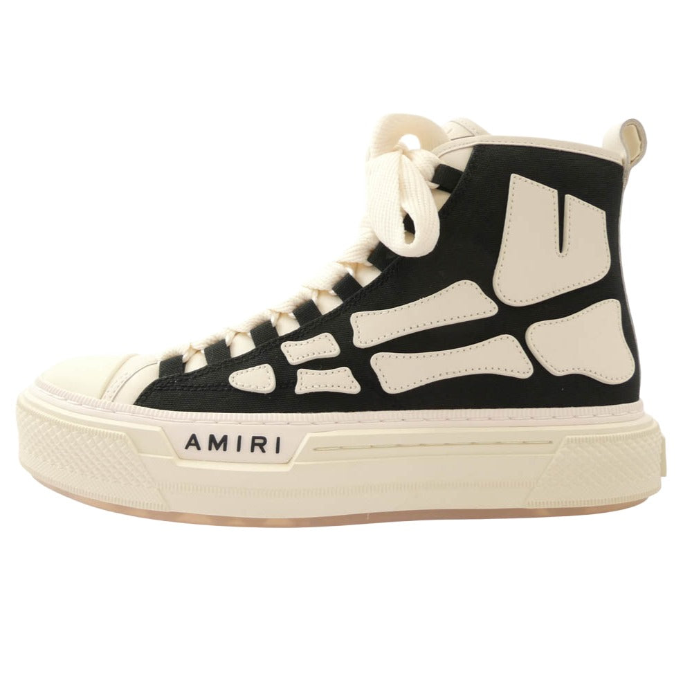 AMIRI アミリ 26SS SRAMFOSR1149 SKEL COURT HI スケルカート ハイカット スニーカー ホワイト系 ブラック系 42【極上美品】【中古】