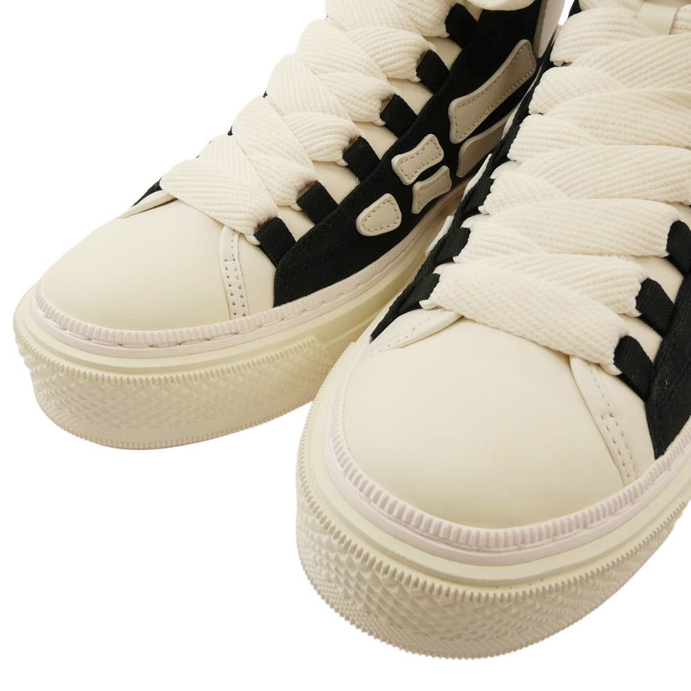 AMIRI アミリ 26SS SRAMFOSR1149 SKEL COURT HI スケルカート ハイカット スニーカー ホワイト系 ブラック系 42【極上美品】【中古】