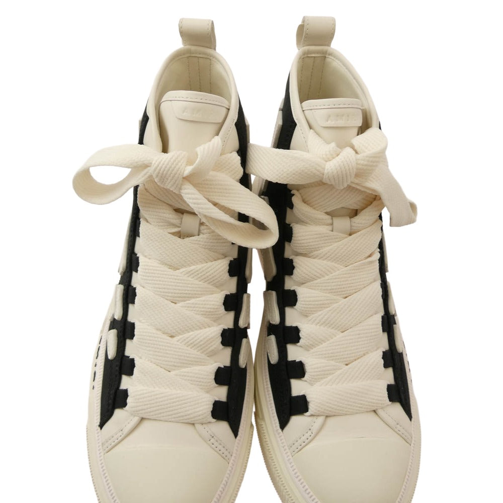AMIRI アミリ 26SS SRAMFOSR1149 SKEL COURT HI スケルカート ハイカット スニーカー ホワイト系 ブラック系 42【極上美品】【中古】