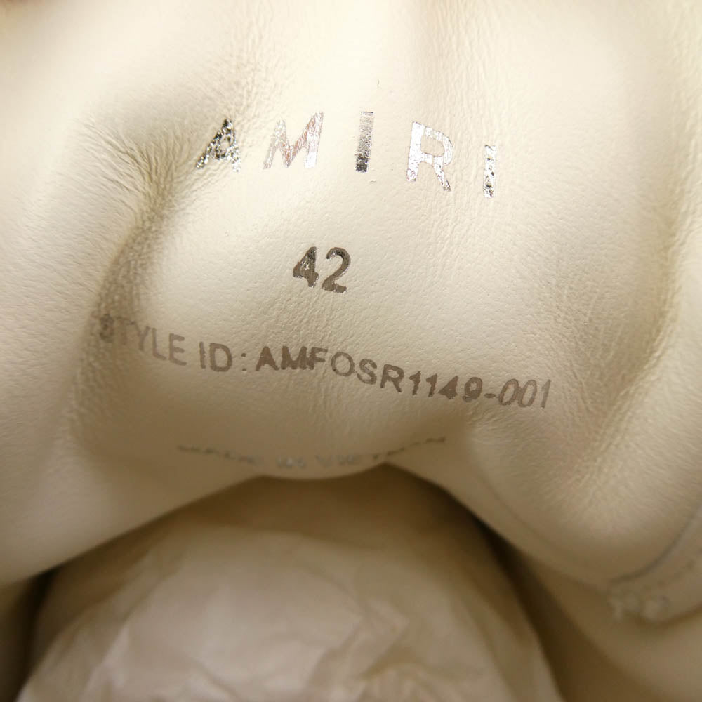 AMIRI アミリ 26SS SRAMFOSR1149 SKEL COURT HI スケルカート ハイカット スニーカー ホワイト系 ブラック系 42【極上美品】【中古】