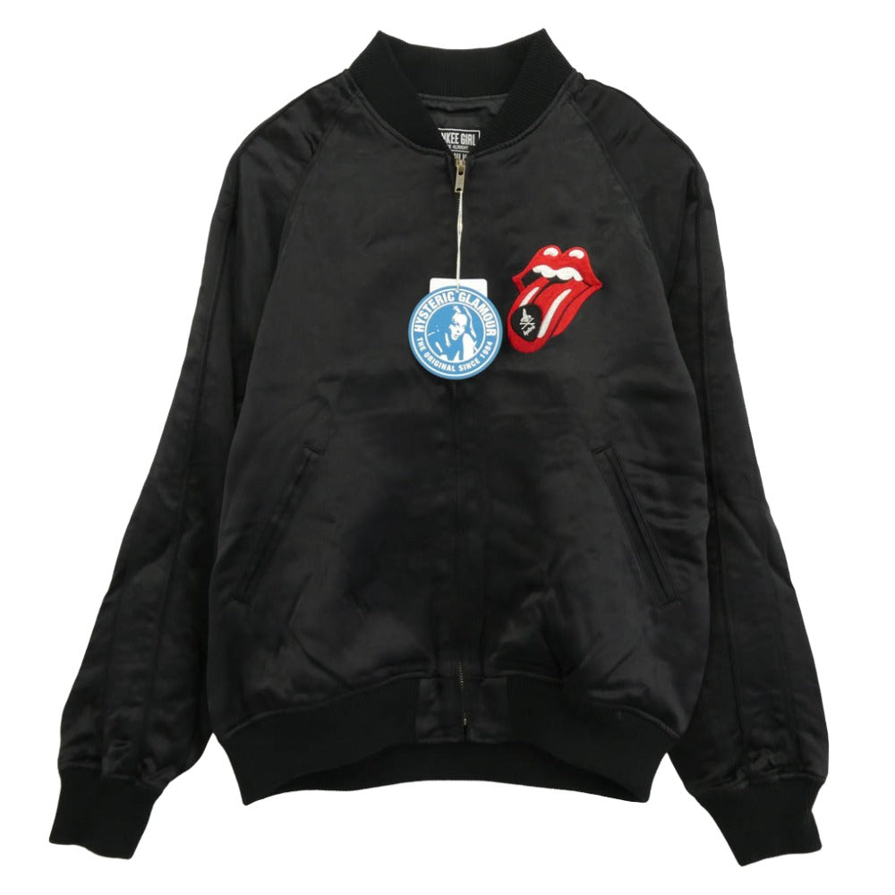 HYSTERIC GLAMOUR ヒステリックグラマー 25AW 02253AB12 THE ROLLING STONES ローリングストーンズ スカジャン ブラック系 L【新古品】【未使用】【中古】
