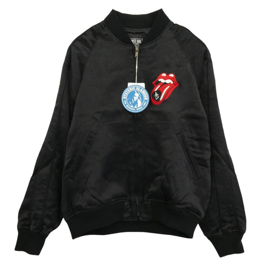 HYSTERIC GLAMOUR ヒステリックグラマー 25AW 02253AB12 THE ROLLING STONES ローリングストーンズ スカジャン ブラック系 L【新古品】【未使用】【中古】