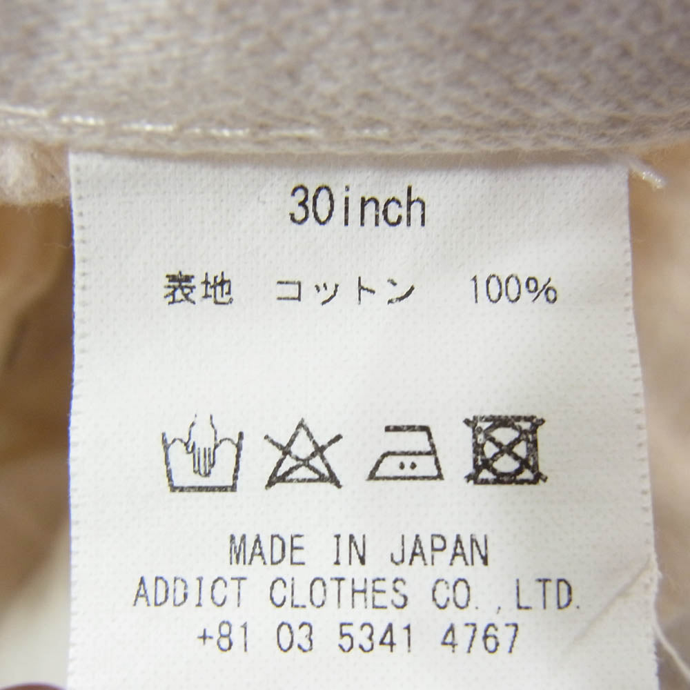 ADDICT CLOTHES アディクトクローズ ACV-P01 ACVM エーシーブイエム ORGANIC COTTON TAPERED DENIM テーパード デニム パンツ オフホワイト系 30【中古】