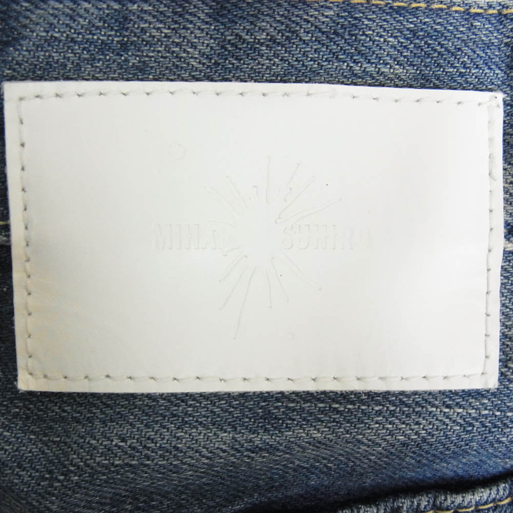 HYSTERIC GLAMOUR ヒステリックグラマー 0243AP14 × MIHARA YASUHIRO ミハラヤスヒロ リペア加工 スタッズ デニム パンツ インディゴブルー系 32【中古】