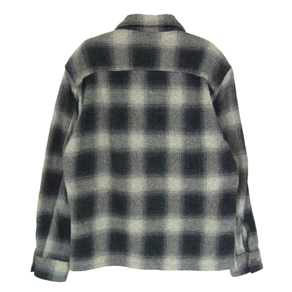ADDICT CLOTHES アディクトクローズ ACV-SH02COM ACVM エーシーブイエム COTTON OMBRE OPEN COLLAR SHIRT オンブレ チェック オープン カラー シャツ ブラック系 38【中古】