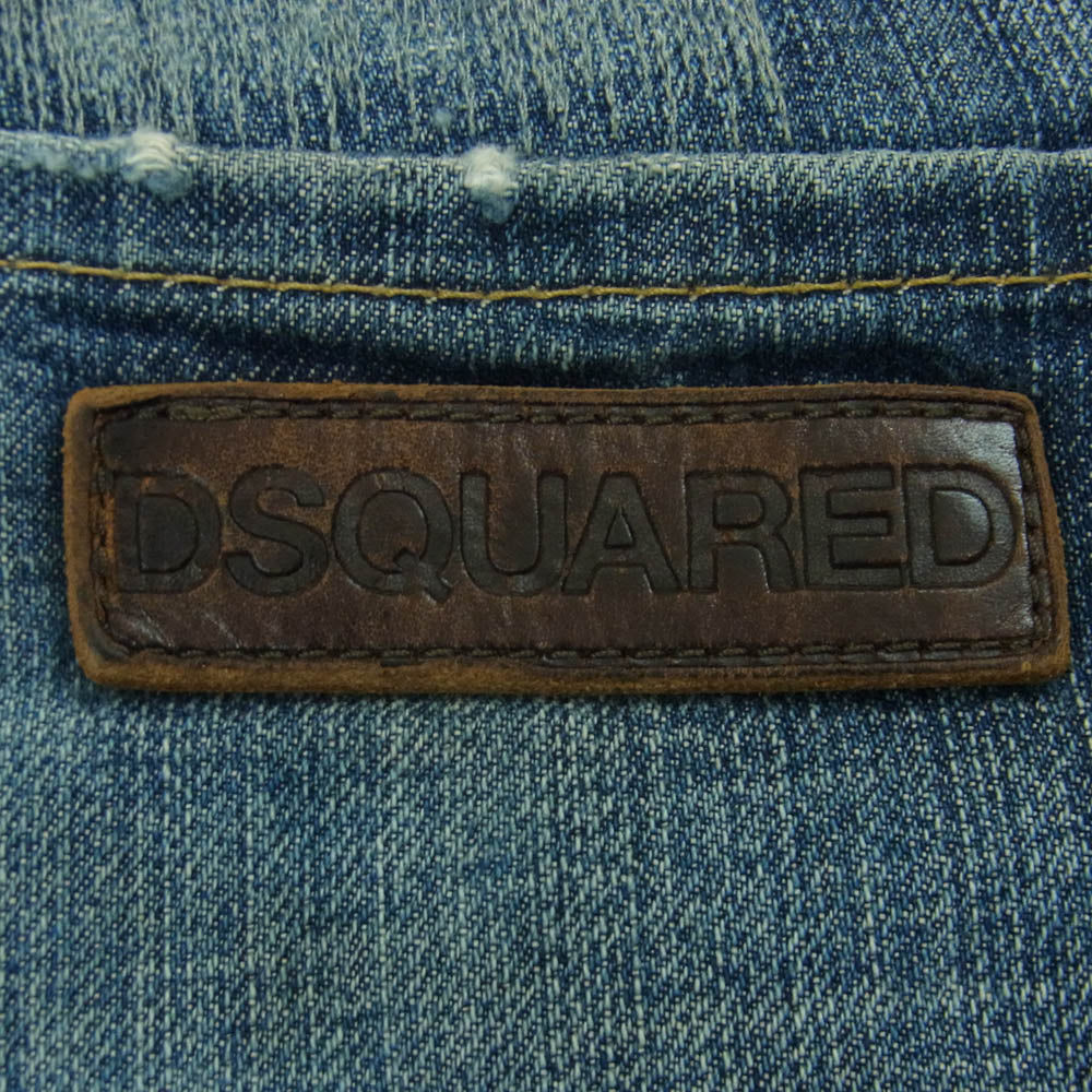 DSQUARED2 ディースクエアード S71LA0474 ダメージ ペイント クラッシュ 加工 デニム パンツ インディゴブルー系 46【中古】