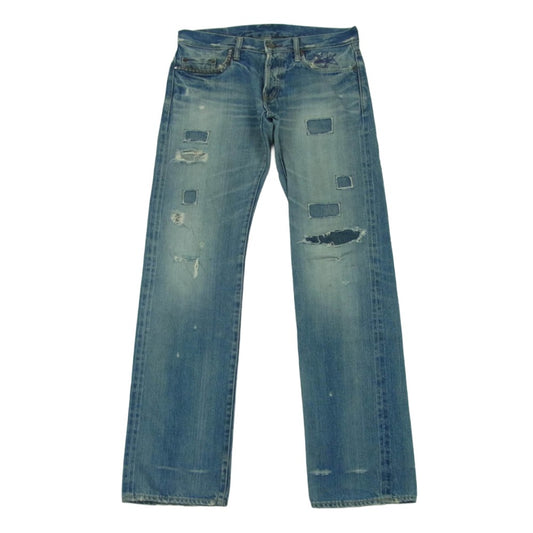 HYSTERIC GLAMOUR ヒステリックグラマー SP加工 小窓 セルビッチ スタッズ デニム パンツ 日本製 インディゴブルー系 30【中古】