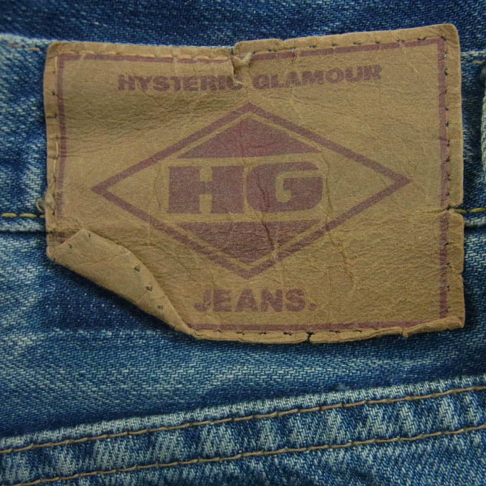 HYSTERIC GLAMOUR ヒステリックグラマー SP加工 小窓 セルビッチ スタッズ デニム パンツ 日本製 インディゴブルー系 30【中古】