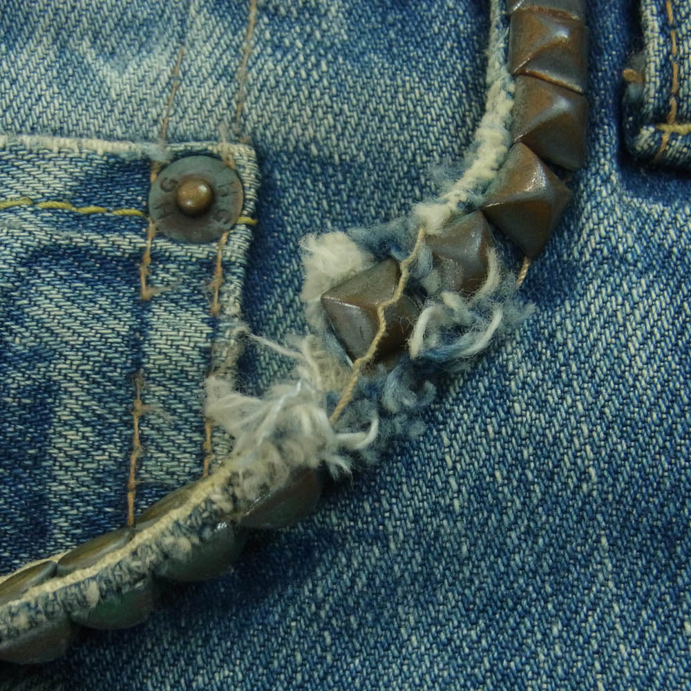 HYSTERIC GLAMOUR ヒステリックグラマー SP加工 小窓 セルビッチ スタッズ デニム パンツ 日本製 インディゴブルー系 30【中古】