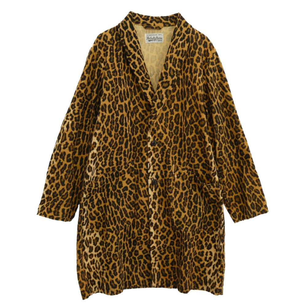 WACKO MARIA ワコマリア 17SS 17SS-WMO-CO04 LEOPARD GOWNCOAT　レオパード ガウン コート ブラウン系 S【中古】