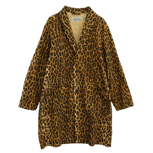 WACKO MARIA ワコマリア 17SS 17SS-WMO-CO04 LEOPARD GOWNCOAT　レオパード ガウン コート ブラウン系 S【中古】