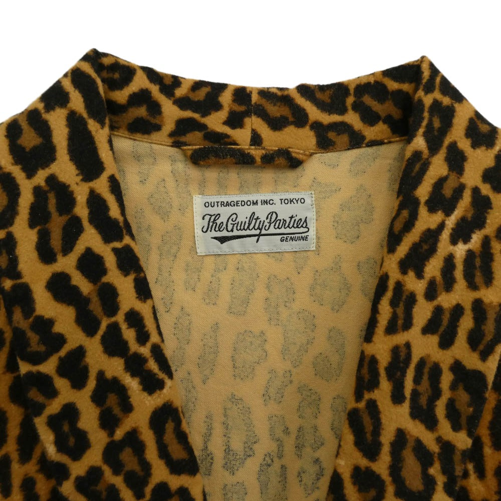 WACKO MARIA ワコマリア 17SS 17SS-WMO-CO04 LEOPARD GOWNCOAT　レオパード ガウン コート ブラウン系 S【中古】
