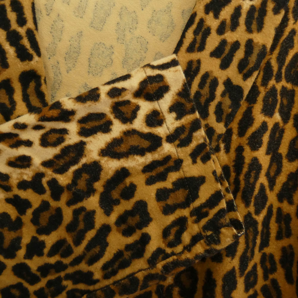 WACKO MARIA ワコマリア 17SS 17SS-WMO-CO04 LEOPARD GOWNCOAT　レオパード ガウン コート ブラウン系 S【中古】