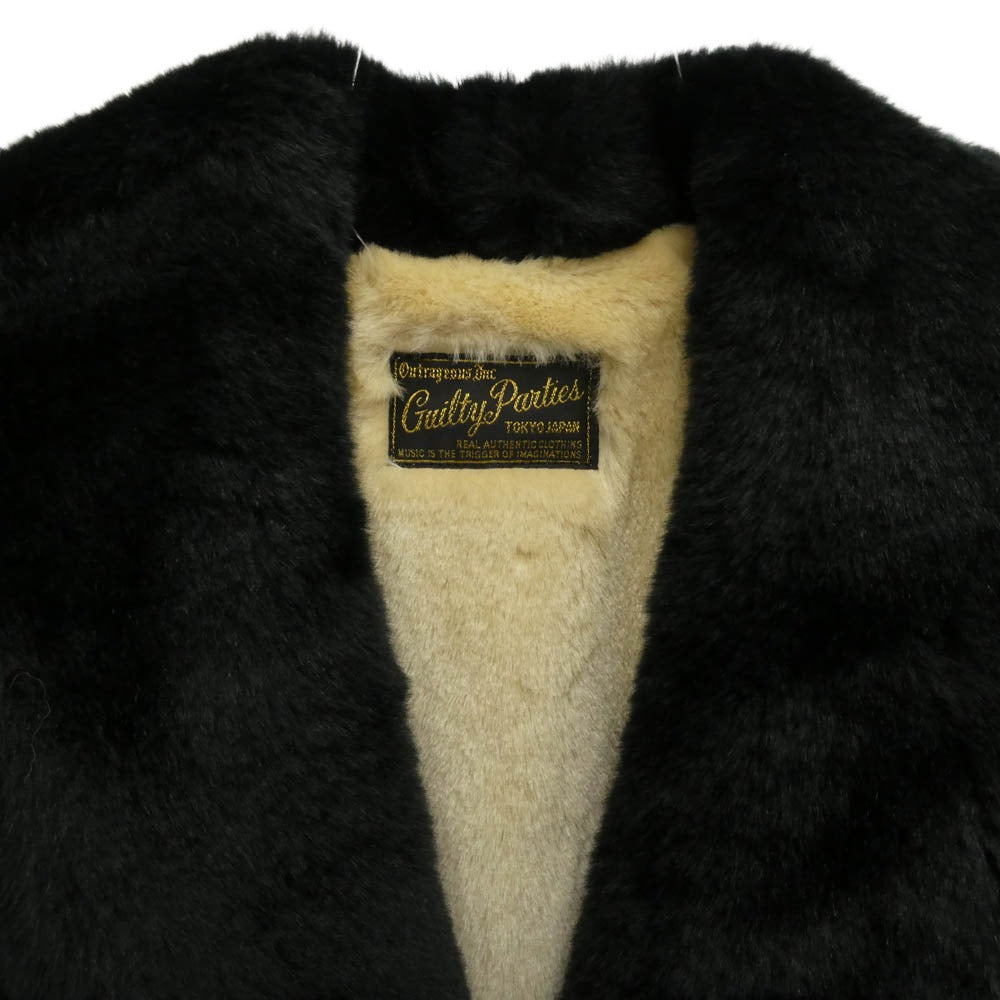 WACKO MARIA ワコマリア 14AW 14AW-GC-03 MOUTON COLLAR GANG COAT ムートン カラー ギャング コート ブラック系 S【美品】【中古】