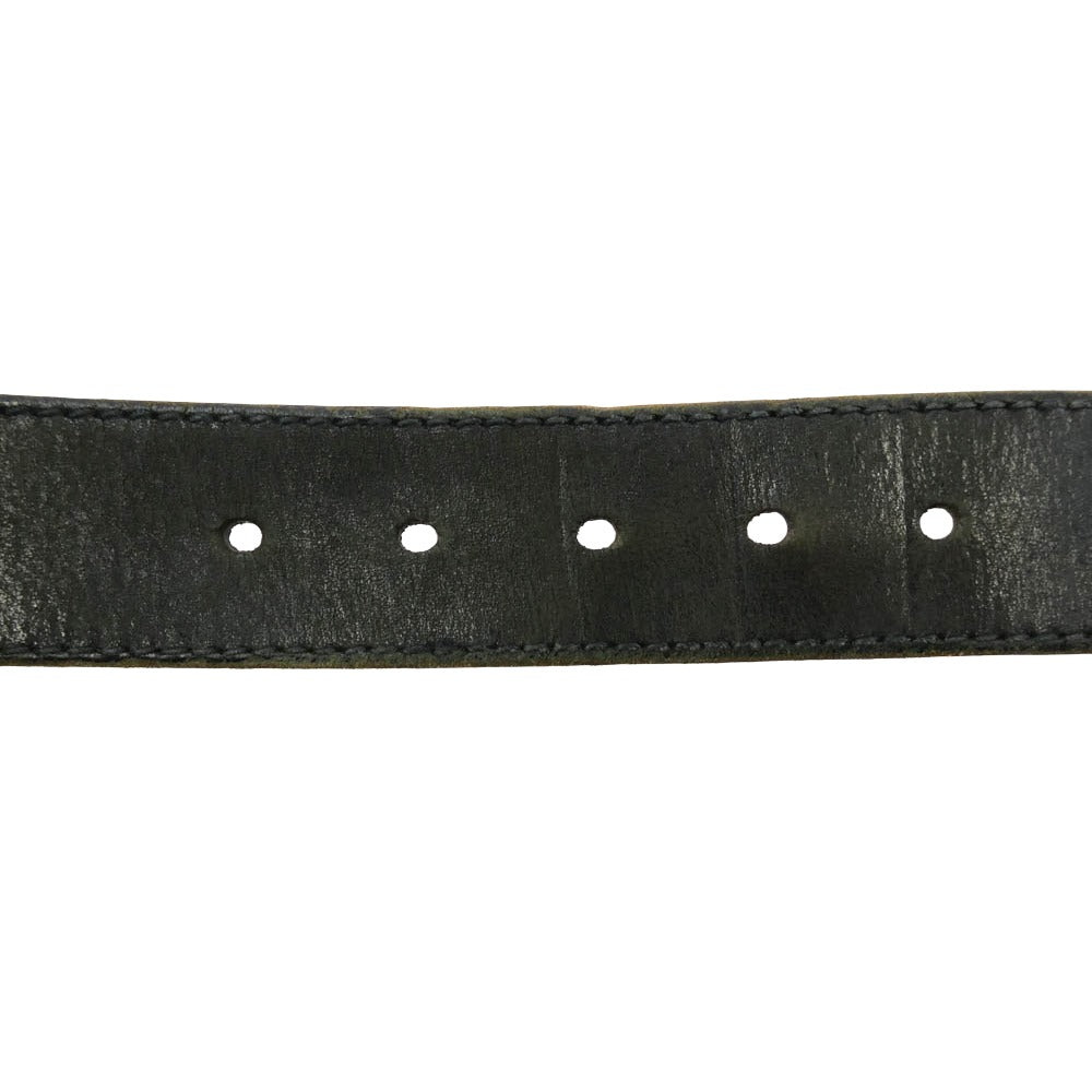 DIOR HOMME ディオールオム 05AW エディ期 グラムロック期 Hバックル レザー ベルト ブラック系 80【中古】
