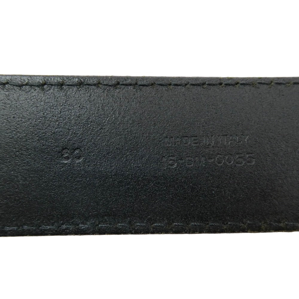 DIOR HOMME ディオールオム 05AW エディ期 グラムロック期 Hバックル レザー ベルト ブラック系 80【中古】