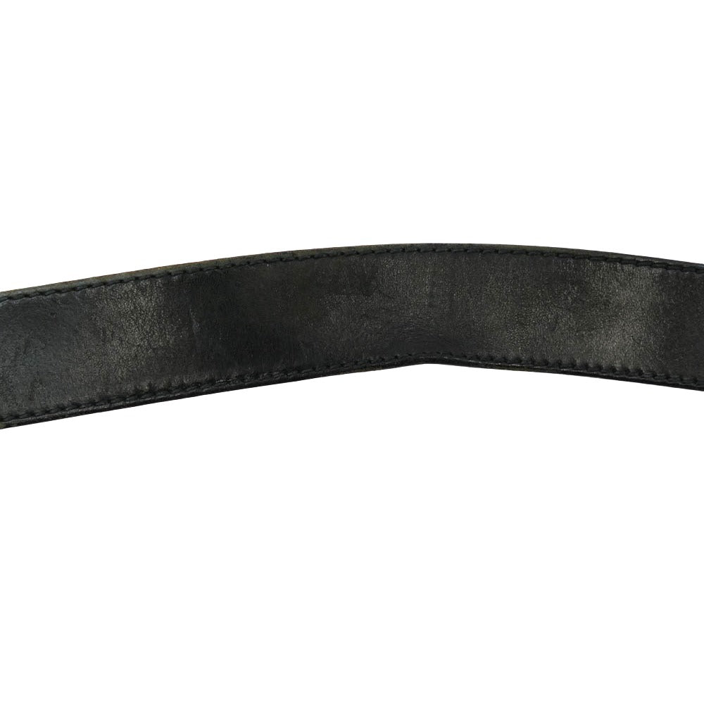 DIOR HOMME ディオールオム 05AW エディ期 グラムロック期 Hバックル レザー ベルト ブラック系 80【中古】