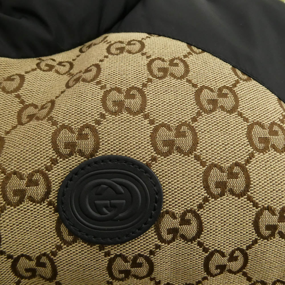 GUCCI グッチ 774910 Z9AAT Cotton Vest GG コットン キャンバス ダウン ベスト 40 ブラウン系 ブラック系 40【極上美品】【中古】