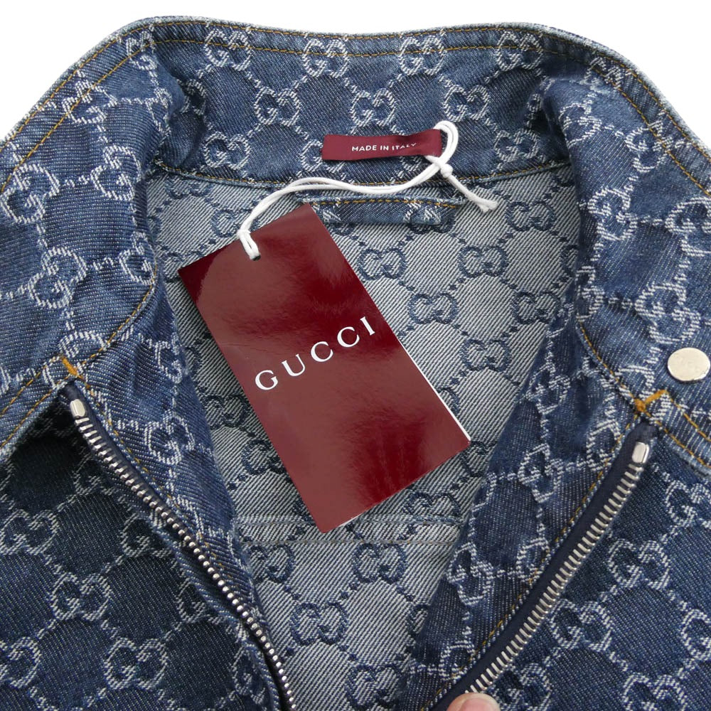 GUCCI グッチ 25SS 815185 XDC9I Denim Jacket GGデニム ジャカード デニム ジャケット インディゴブルー系 38【極上美品】【中古】