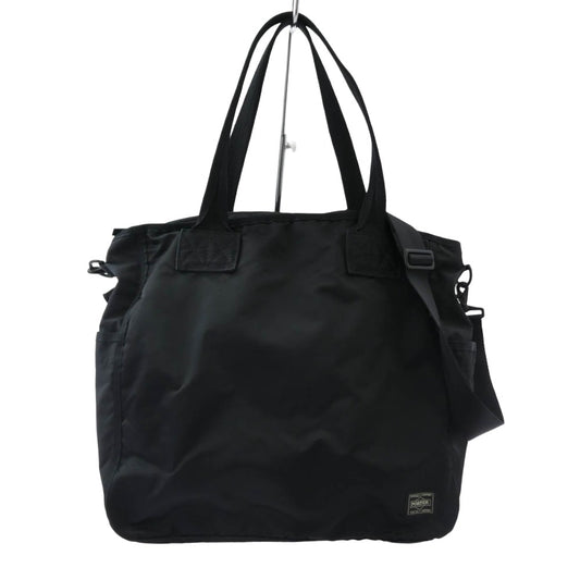 PORTER ポーター FRAME 2WAY TOTE BAG ナイロン コーデュラナイロン リップストップ フレーム トートバッグ ブラック系【中古】