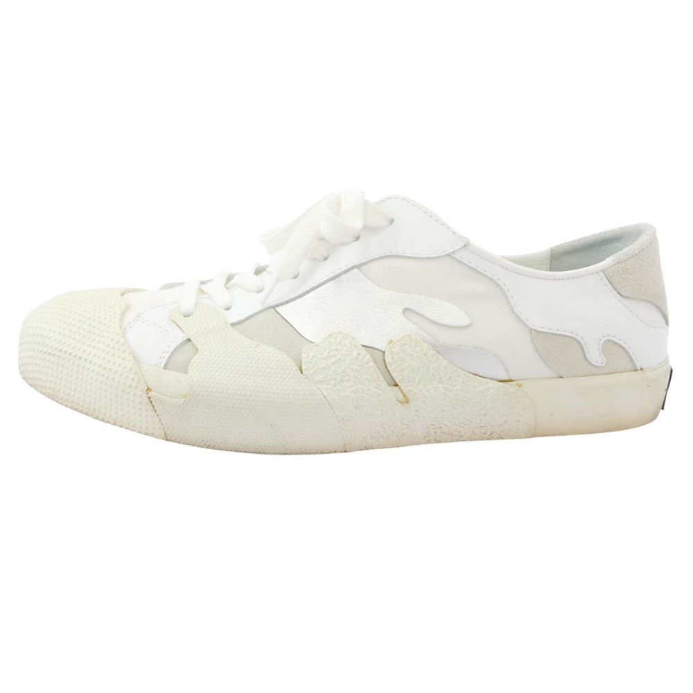 VALENTINO ヴァレンティノ スエード キャンバス レザー ローカット スニーカー オフホワイト系 41【中古】