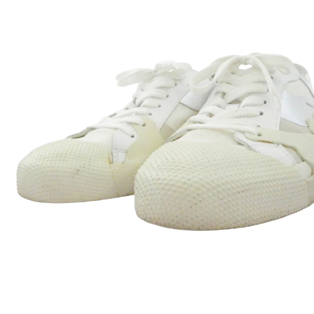 VALENTINO ヴァレンティノ スエード キャンバス レザー ローカット スニーカー オフホワイト系 41【中古】