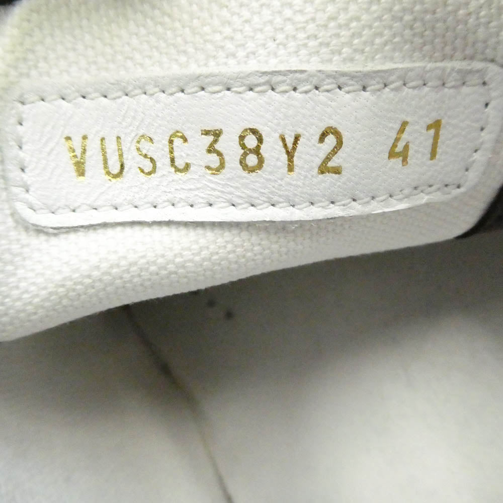 VALENTINO ヴァレンティノ Vロゴ キャンバス ローカット スニーカー ブラック系 ホワイト系 41【中古】
