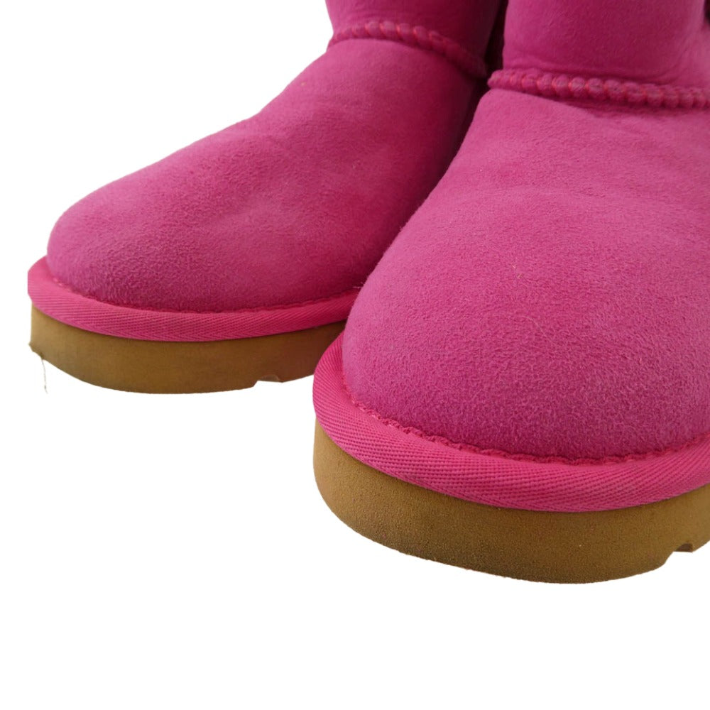 UGG アグ 3352 W MINI BAILEY BUTTON ミニ ベイリー ボタン シープスキン ムートン ブーツ ピンク系 23cm【中古】