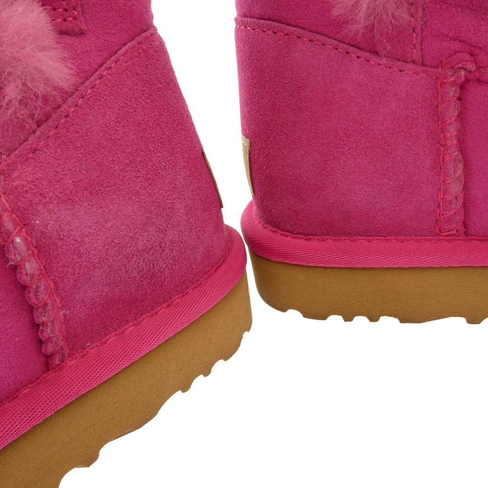 UGG アグ 3352 W MINI BAILEY BUTTON ミニ ベイリー ボタン シープスキン ムートン ブーツ ピンク系 23cm【中古】
