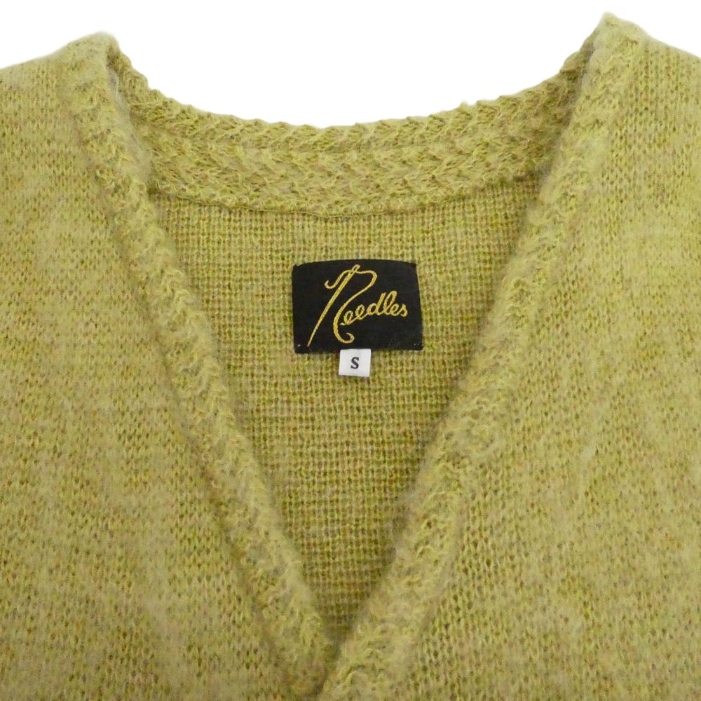 Needles ニードルス 23AW NS1710 Foremost フォアモースト 別注 MOHAIR CARDIGAN EXCLUSIVE モヘヤ カーディガン ライトグリーン系 S【中古】