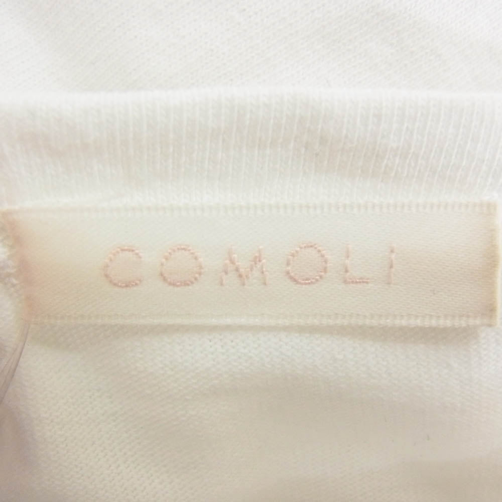 COMOLI コモリ 25SS B01-05044 コットンジャージ ポートネック 長袖 Tシャツ カットソー ホワイト系 2【中古】
