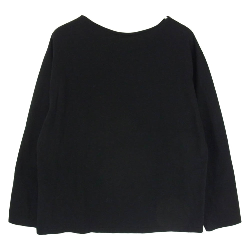 COMOLI コモリ 25AW C03-05016 コットン ボートネック 長袖 Tシャツ カットソー ブラック系 2【中古】
