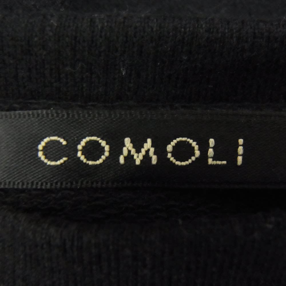 COMOLI コモリ 25AW C03-05016 コットン ボートネック 長袖 Tシャツ カットソー ブラック系 2【中古】