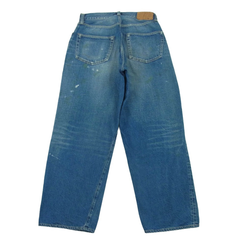 GOLD ゴールド GL42505H RECYCLED WASTE SUVIN COTTON YARN 11.5oz. DENIM 5POCKET WIDE PANTS VINTAGE WASHED ヴィンテージウォッシュ加工 デニム パンツ ジーンズ インディゴブルー系 S W30【中古】