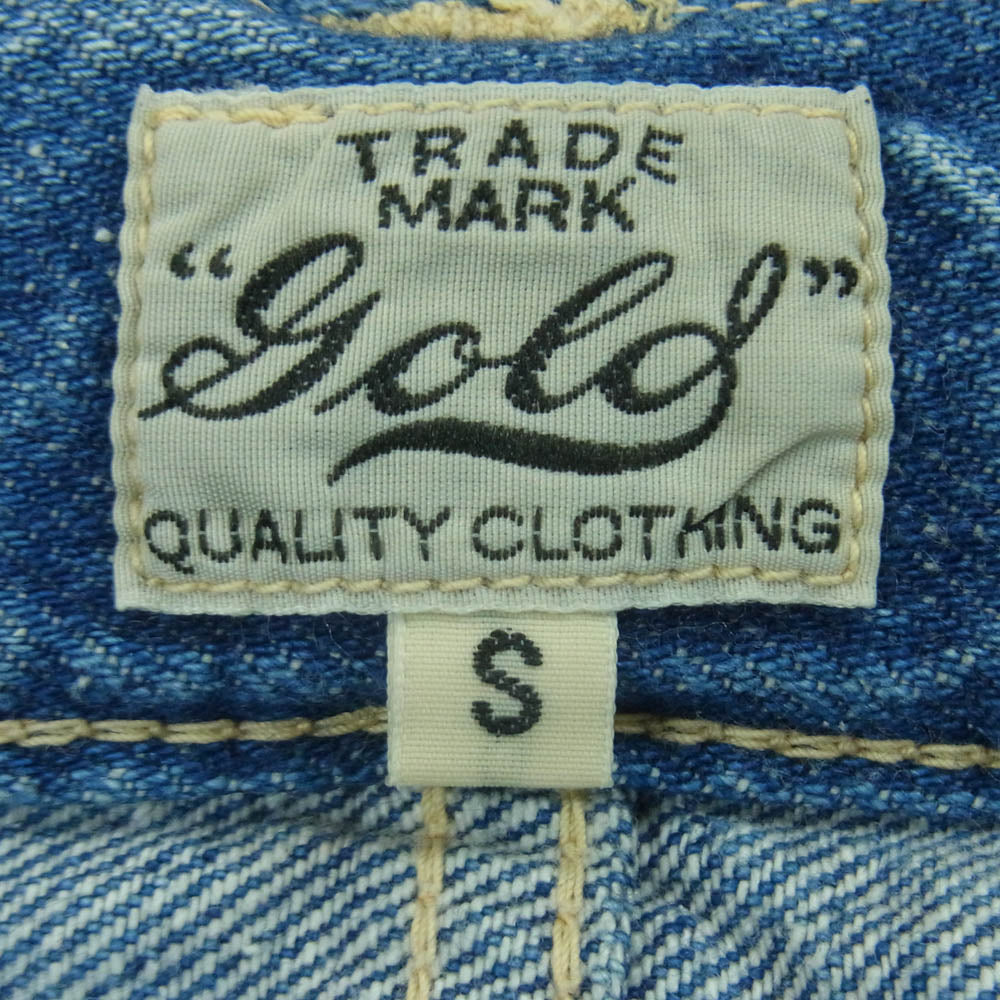 GOLD ゴールド GL42505H RECYCLED WASTE SUVIN COTTON YARN 11.5oz. DENIM 5POCKET WIDE PANTS VINTAGE WASHED ヴィンテージウォッシュ加工 デニム パンツ ジーンズ インディゴブルー系 S W30【中古】