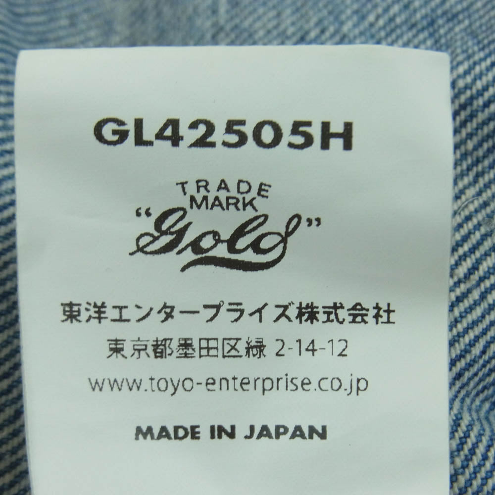 GOLD ゴールド GL42505H RECYCLED WASTE SUVIN COTTON YARN 11.5oz. DENIM 5POCKET WIDE PANTS VINTAGE WASHED ヴィンテージウォッシュ加工 デニム パンツ ジーンズ インディゴブルー系 S W30【中古】