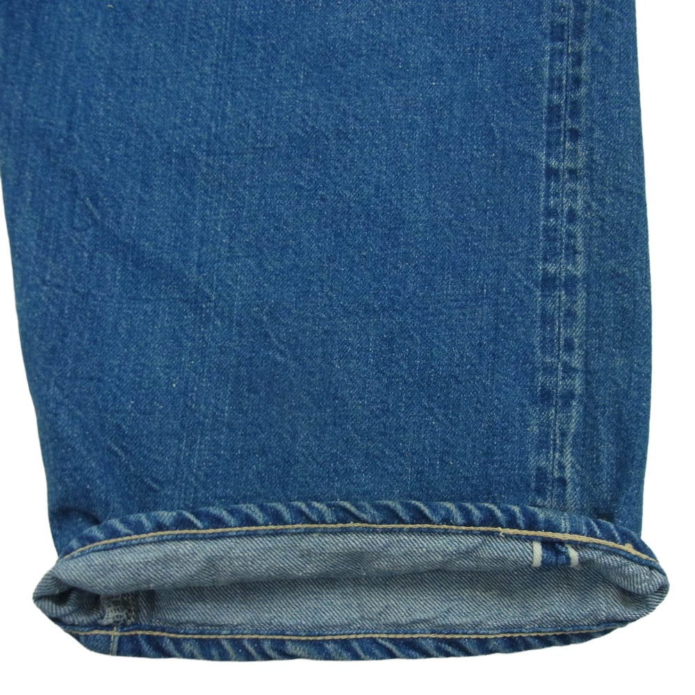 GOLD ゴールド GL42505H RECYCLED WASTE SUVIN COTTON YARN 11.5oz. DENIM 5POCKET WIDE PANTS VINTAGE WASHED ヴィンテージウォッシュ加工 デニム パンツ ジーンズ インディゴブルー系 S W30【中古】