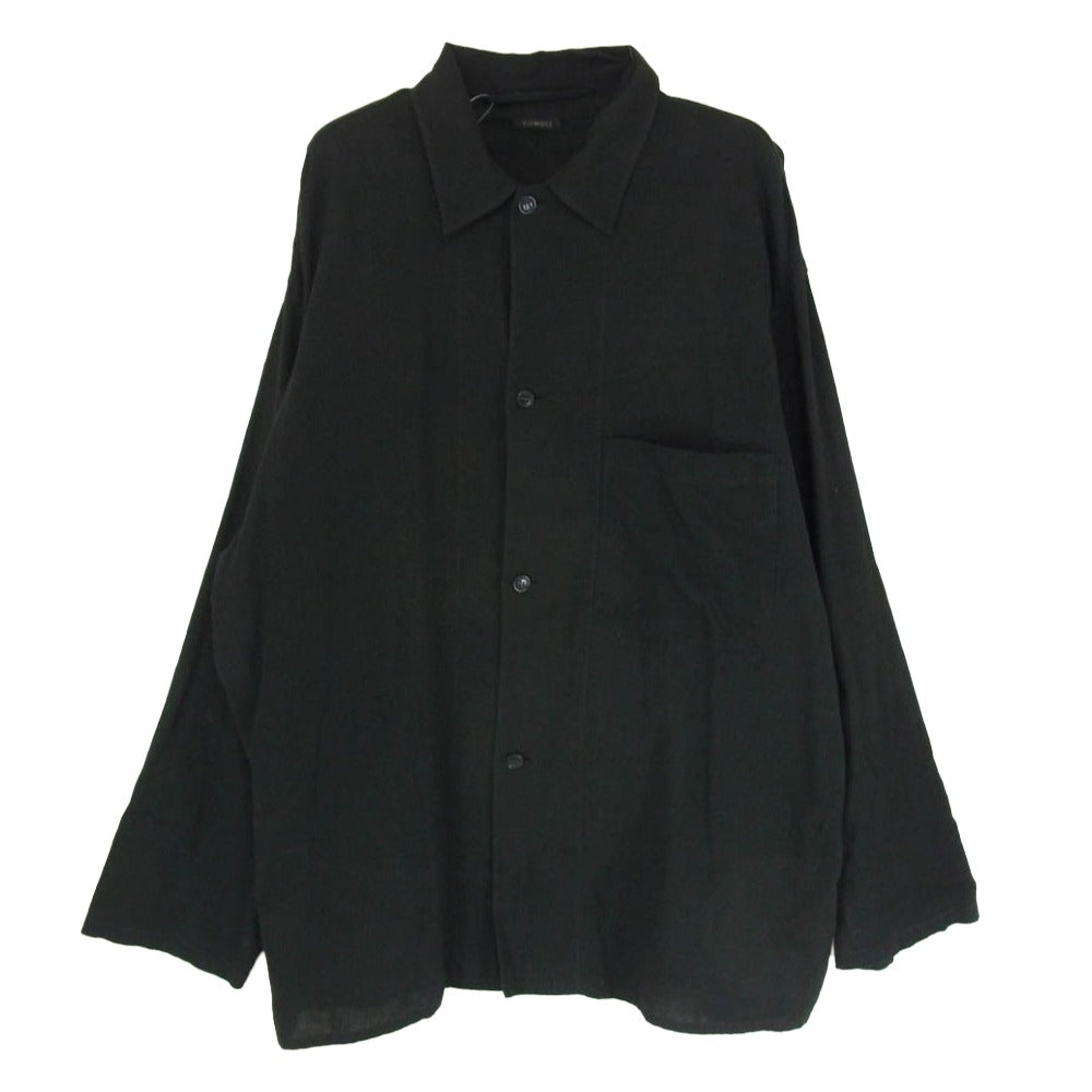 COMOLI コモリ 23SS X01-01025 空紡 オックス 長袖 シャツ ジャケット ブラック系 3【中古】