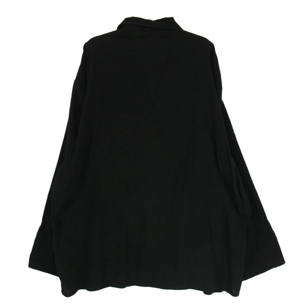 COMOLI コモリ 23SS X01-01025 空紡 オックス 長袖 シャツ ジャケット ブラック系 3【中古】