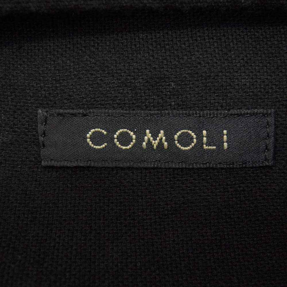COMOLI コモリ 23SS X01-01025 空紡 オックス 長袖 シャツ ジャケット ブラック系 3【中古】