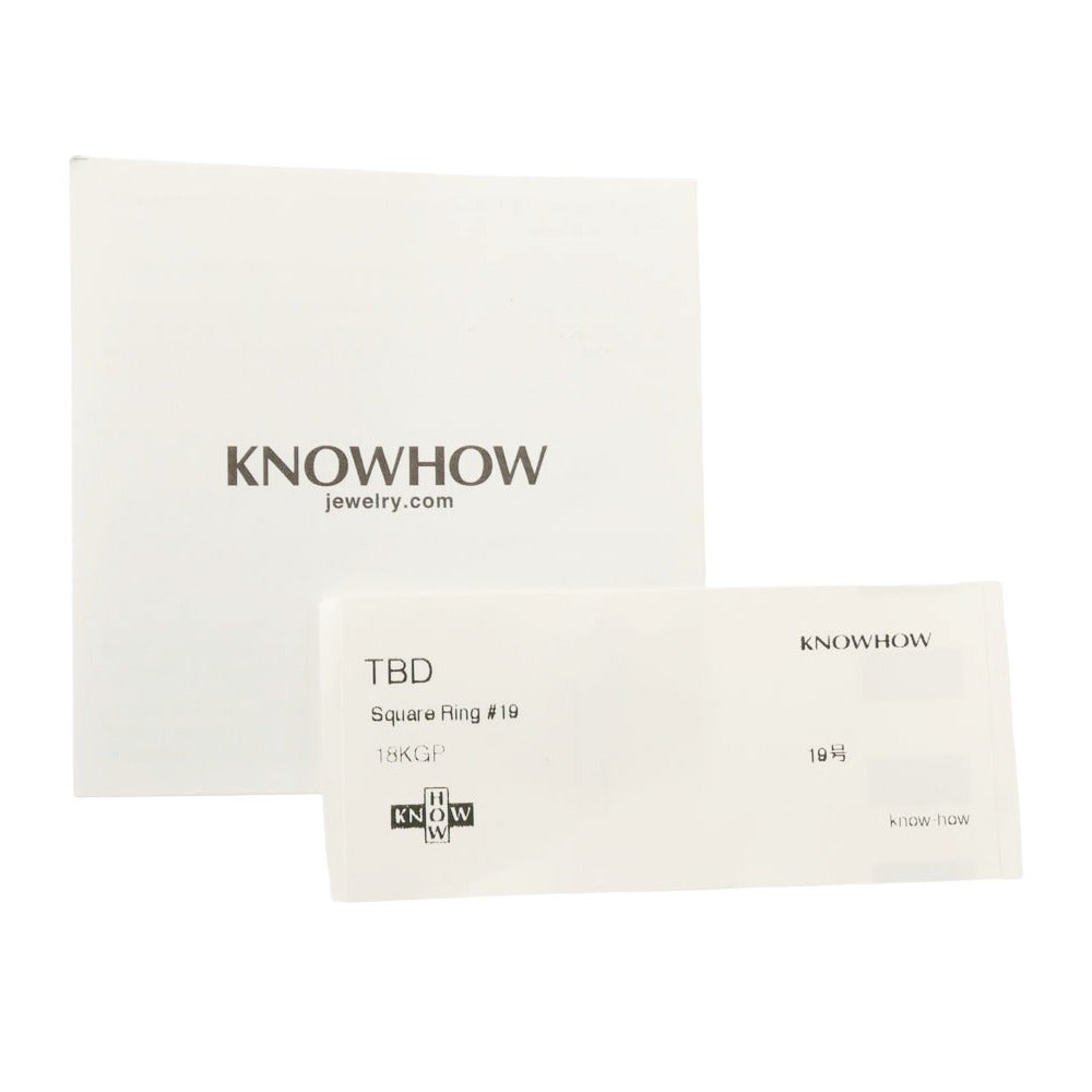 ノウハウ Square Ring スクエア リング ゴールド系 19号【中古】