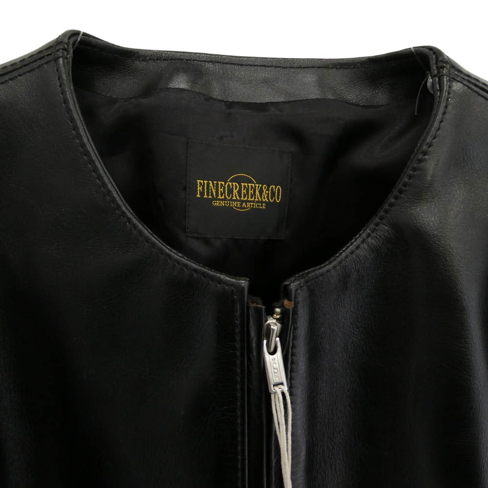 FINE CREEK LEATHERS ファインクリークレザー ACJK001 FINE CREEK ＆ Co. Bud バド 茶芯 ホースハイド レザー ライダース ジャケット ブラック系 ブラウン系 40【新古品】【未使用】【中古】