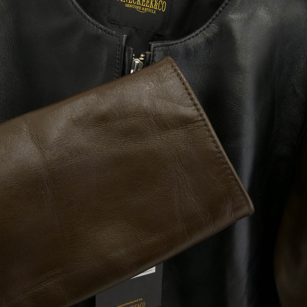 FINE CREEK LEATHERS ファインクリークレザー ACJK001 FINE CREEK ＆ Co. Bud バド 茶芯 ホースハイド レザー ライダース ジャケット ブラック系 ブラウン系 40【新古品】【未使用】【中古】